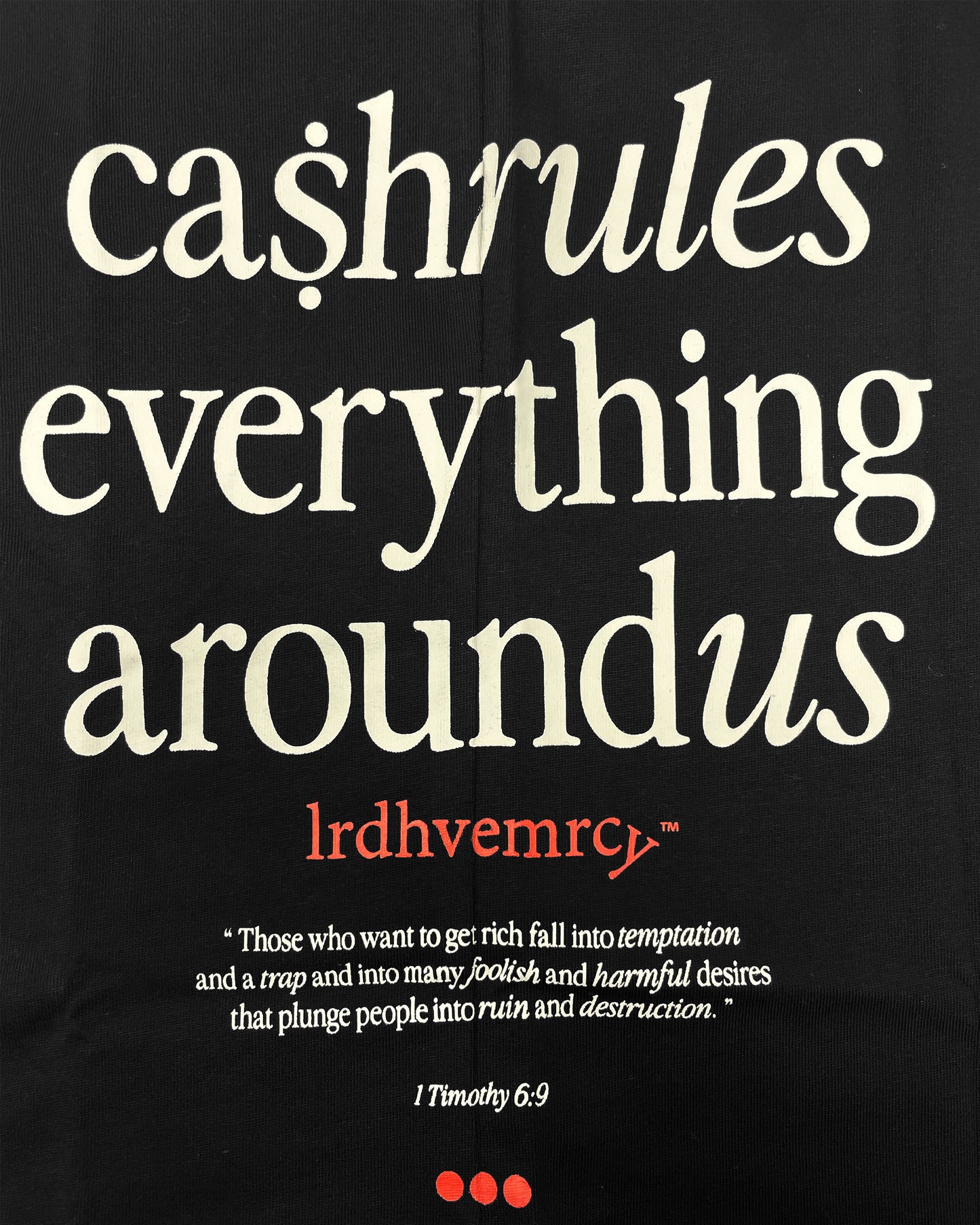 Black Cash Rules Tee