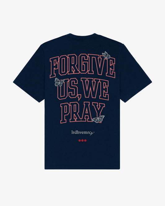 Navy Forgive Us Tee...