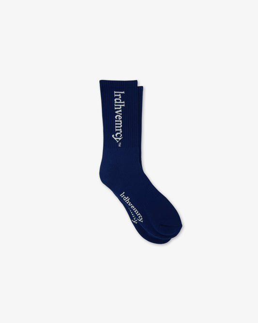 Navy Logo Crew Socks